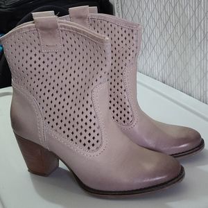 Women's Grey Perforated Boots